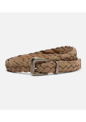 Brunello Cucinelli Braided suede belt