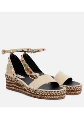 Valentino Garavani Rockstud suede espadrille sandals