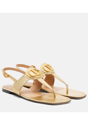 Valentino Garavani VLogo metallic leather thong sandals