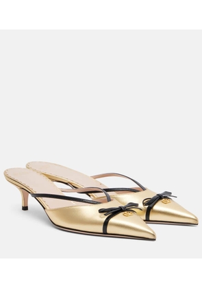 Valentino Garavani Bepointy VLogo 45 metallic leather mules