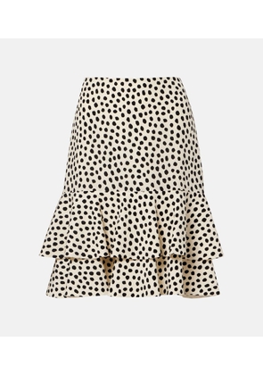 Chloe Polka-dot tiered silk miniskirt