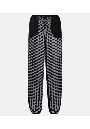 The Frankie Shop Orissa polka-dot sheer wide-leg pants