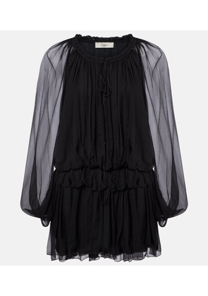 Chloe Ruffled draped silk minidress