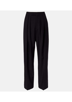 Chloe Pleated high-rise wool gabardine wide-leg pants