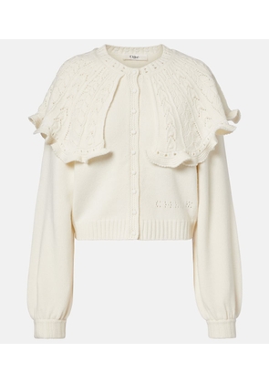 Chloe Ruffled wool and cashmere cardigan