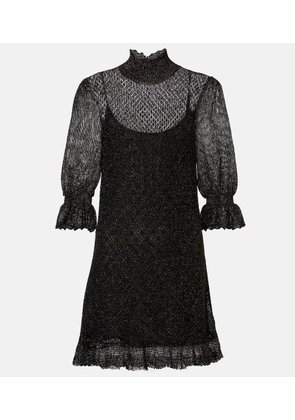 Chloe Ruffled lame minidress