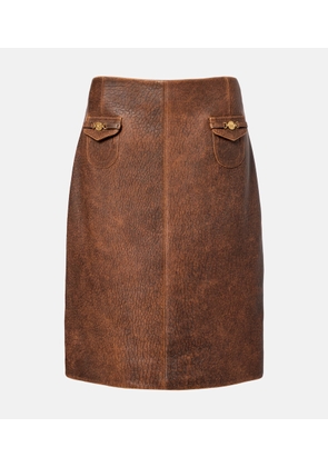 Chloe Leather midi skirt