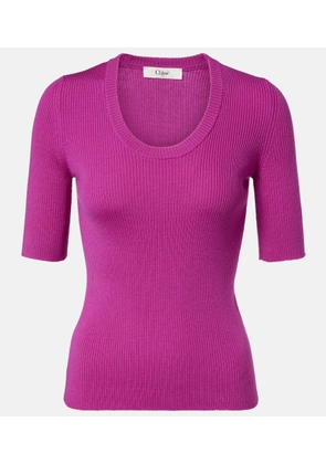 Chloe Ribbed-knit wool top
