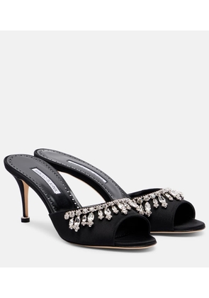 Manolo Blahnik Tulimu 70 embellished satin mules