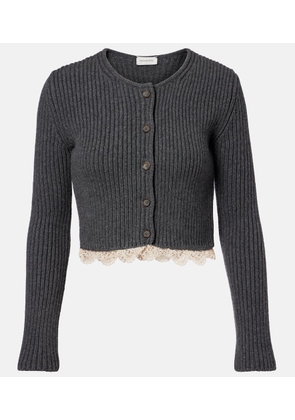 Magda Butrym Cropped crochet-trimmed cashmere cardigan