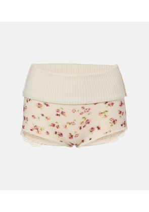 Magda Butrym Floral wool, silk, and cashmere shorts