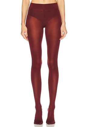 Wolford Velvet De Luxe 66 Tights in Midnight Red - Burgundy. Size L (also in M, XL, XS).
