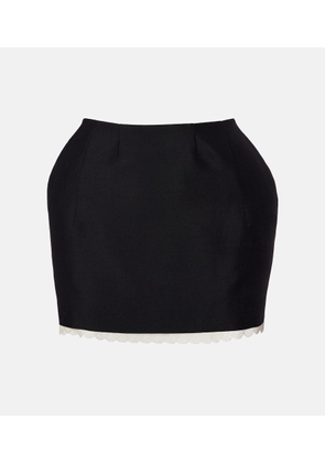 Magda Butrym Lace-trimmed wool and mohair miniskirt