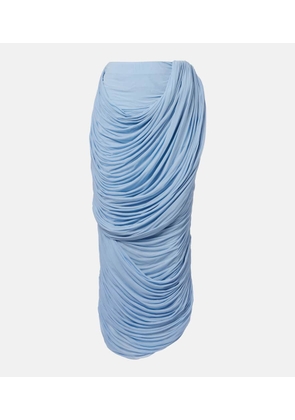 Magda Butrym Draped ruched jersey midi skirt