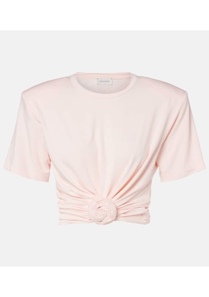Magda Butrym Cropped floral-applique T-shirt