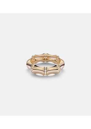 Stone and Strand Bamboo Resort 14kt gold (585/1000) ring with diamonds