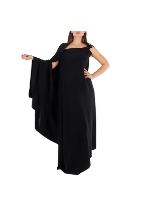 Balenciaga Ladies Black Draped Asymmetric Dress