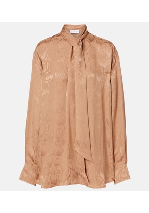 Stella McCartney Leopard-print silk-blend jacquard blouse