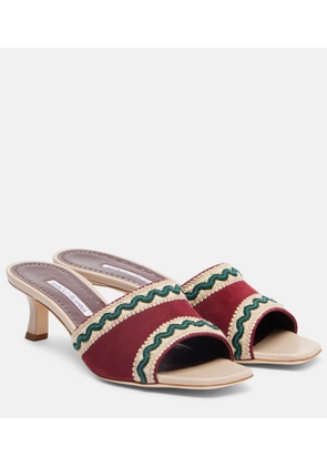 Manolo Blahnik Marebis 50 embroidered suede mules