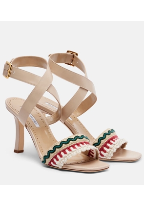 Manolo Blahnik Mabeco 90 embroidered leather sandals