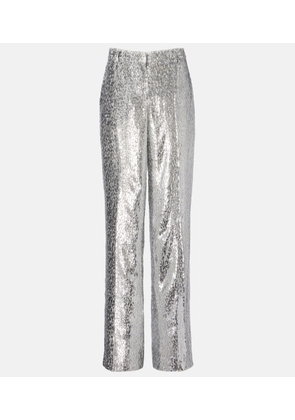Stella McCartney Fil coupe lame wide-leg pants