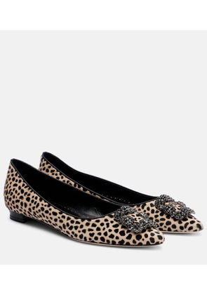 Manolo Blahnik Hangisi calf hair ballet flats