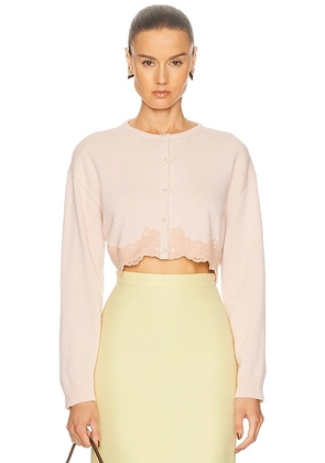 Valentino Wool Lace Cardigan in Cipria - Pink. Size XS (also in ).