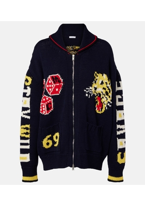 Stella McCartney Intarsia cotton zip-up cardigan
