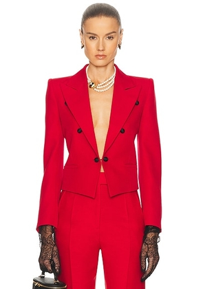 Valentino Lana Vergine Jacket in Paris - Red. Size 40 (also in ).