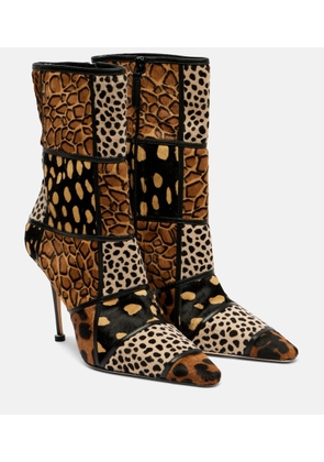 Manolo Blahnik Trulona 105 calf hair ankle boots