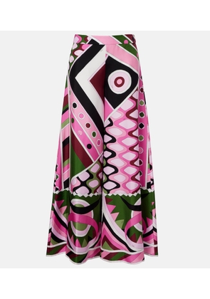 Pucci Vivara silk satin wide-leg pants