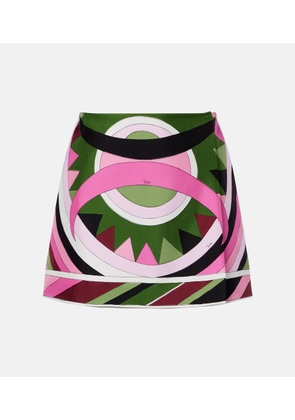 Pucci Printed silk satin miniskirt