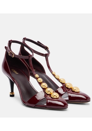 Chloe Cleia 70 studded patent leather pumps