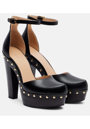 Chloe Studded leather platform pumps