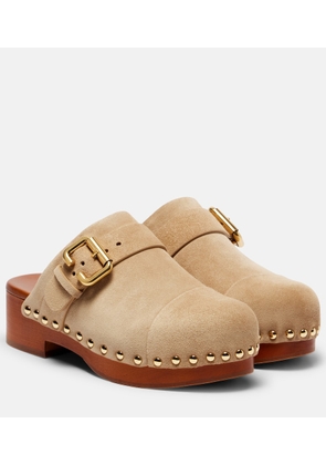 Chloe Jeannette 40 embellished suede clogs