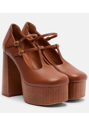 Chloe Leather platform Mary Jane pumps