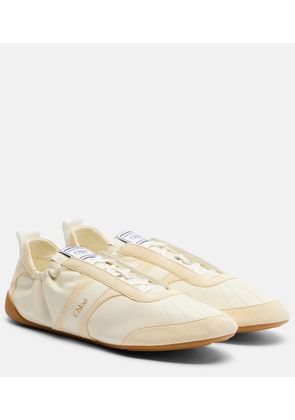 Chloe Chloe Kick suede-trimmed leather sneakers