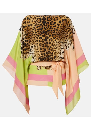 Roberto Cavalli Printed silk top