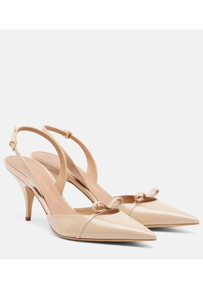 Ferragamo Bow-detail patent leather slingback pumps