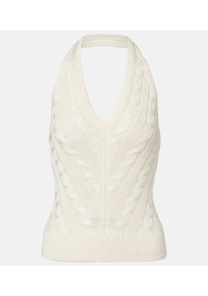 Ralph Lauren Collection Cable-knit halterneck silk top