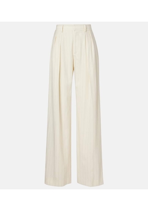 Ralph Lauren Collection Striped high-rise wool wide-leg pants
