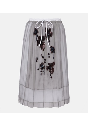 Prada Sequined silk chiffon midi skirt