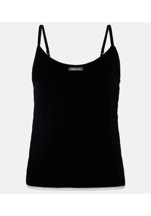 Prada Lace-trimmed velvet camisole