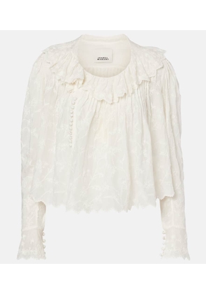 Isabel Marant Zelly embroidered cotton and silk blouse