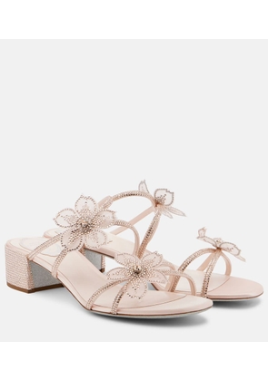 Rene Caovilla Floriane embellished satin sandals