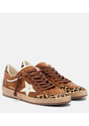 Golden Goose Ball Star calf hair-trimmed suede sneakers