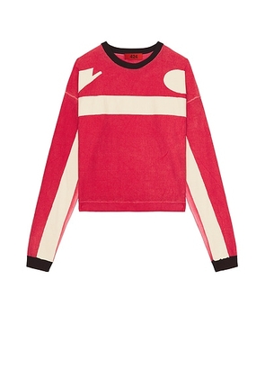 424 Soccer Knit Sweater in Red & Vintage Dying - Red. Size S (also in ).