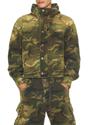 424 Camo Jacket in Washed Camouflage - Green. Size 46 (also in ).