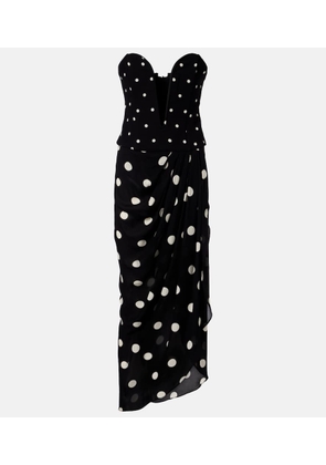 Adriana Degreas Polka-dot draped midi dress