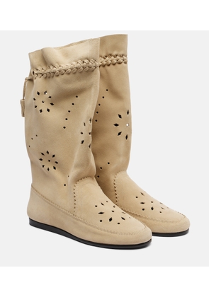 Isabel Marant Welky laser-cut suede mid-calf boots